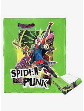 Marvel Spider-Man Across The Spiderverse Spider Punk Green Silk Touch Throw Blanket, , hi-res
