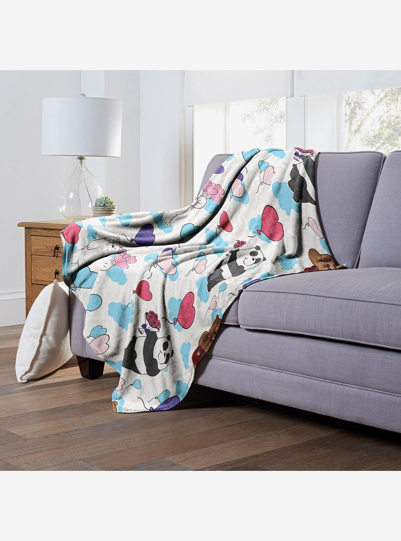 We Bare Bears Bears And Balloons Silk Touch Throw, , alternate