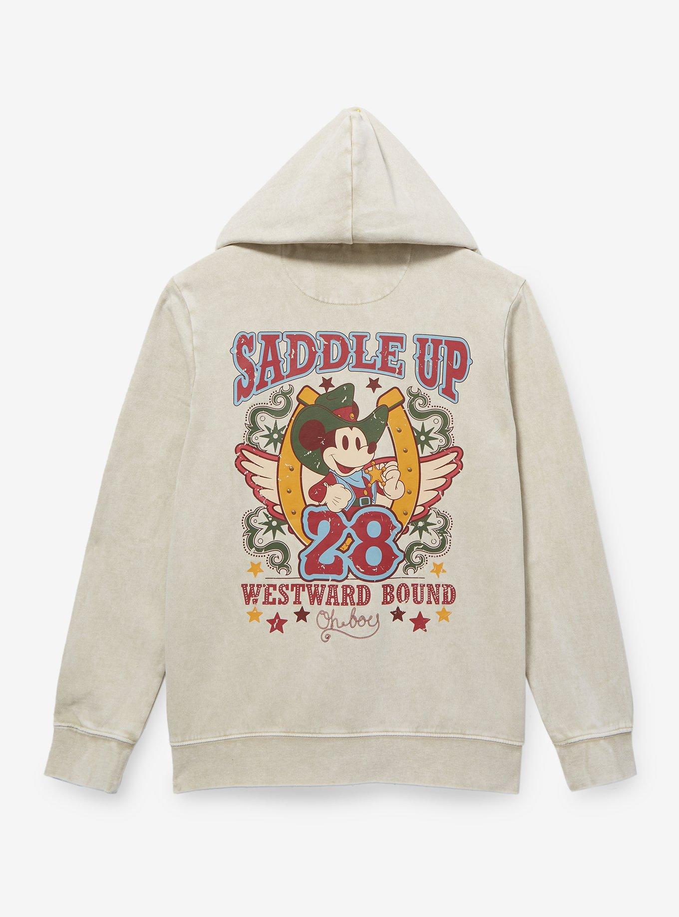 Disney Mickey Mouse Western Women's Zippered Hoodie - BoxLunch Exclusive, BEIGE, alternate