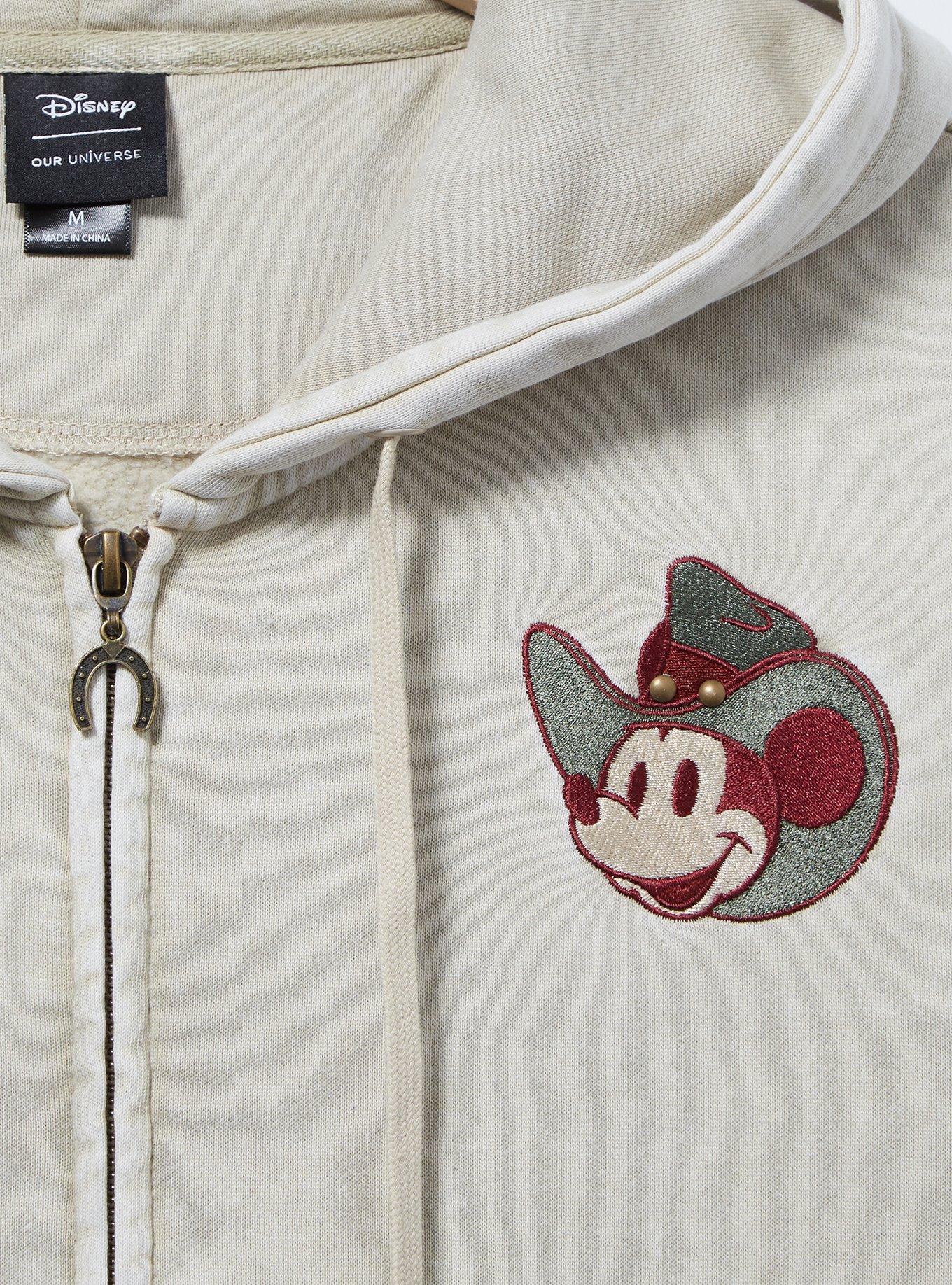 Disney Mickey Mouse Western Women's Zippered Hoodie - BoxLunch Exclusive, BEIGE, alternate