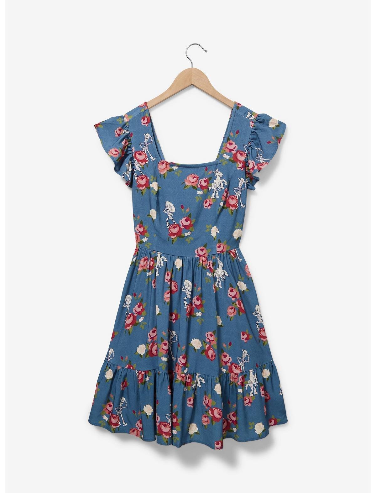 Her Universe Disney Pixar Toy Story Woody's Roundup Floral Tie-Back Dress &mdash; BoxLunch Exclusive, NAVY, alternate