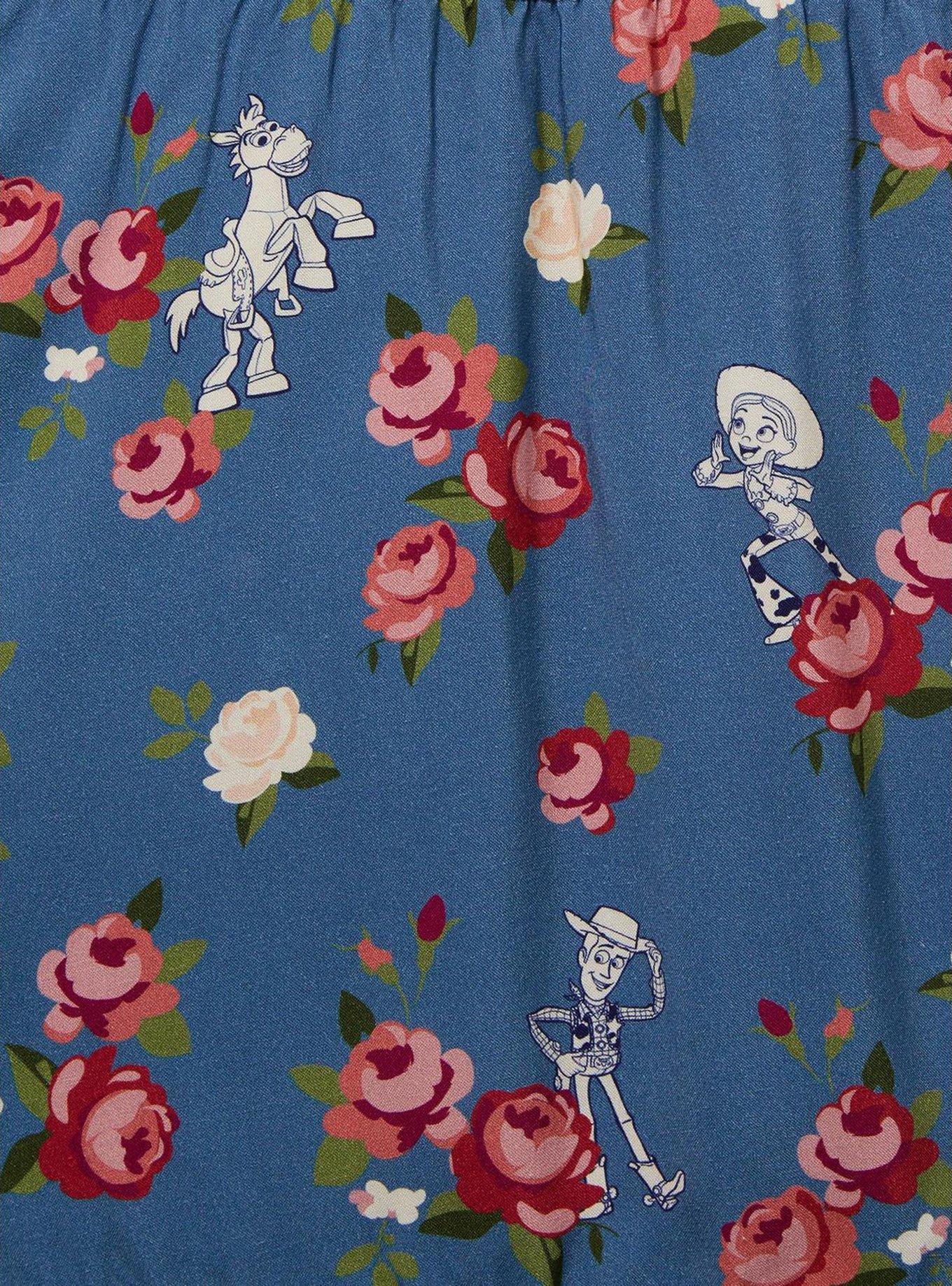 Her Universe Disney Pixar Toy Story Woody's Roundup Floral Tie-Back Dress &mdash; BoxLunch Exclusive, NAVY, alternate