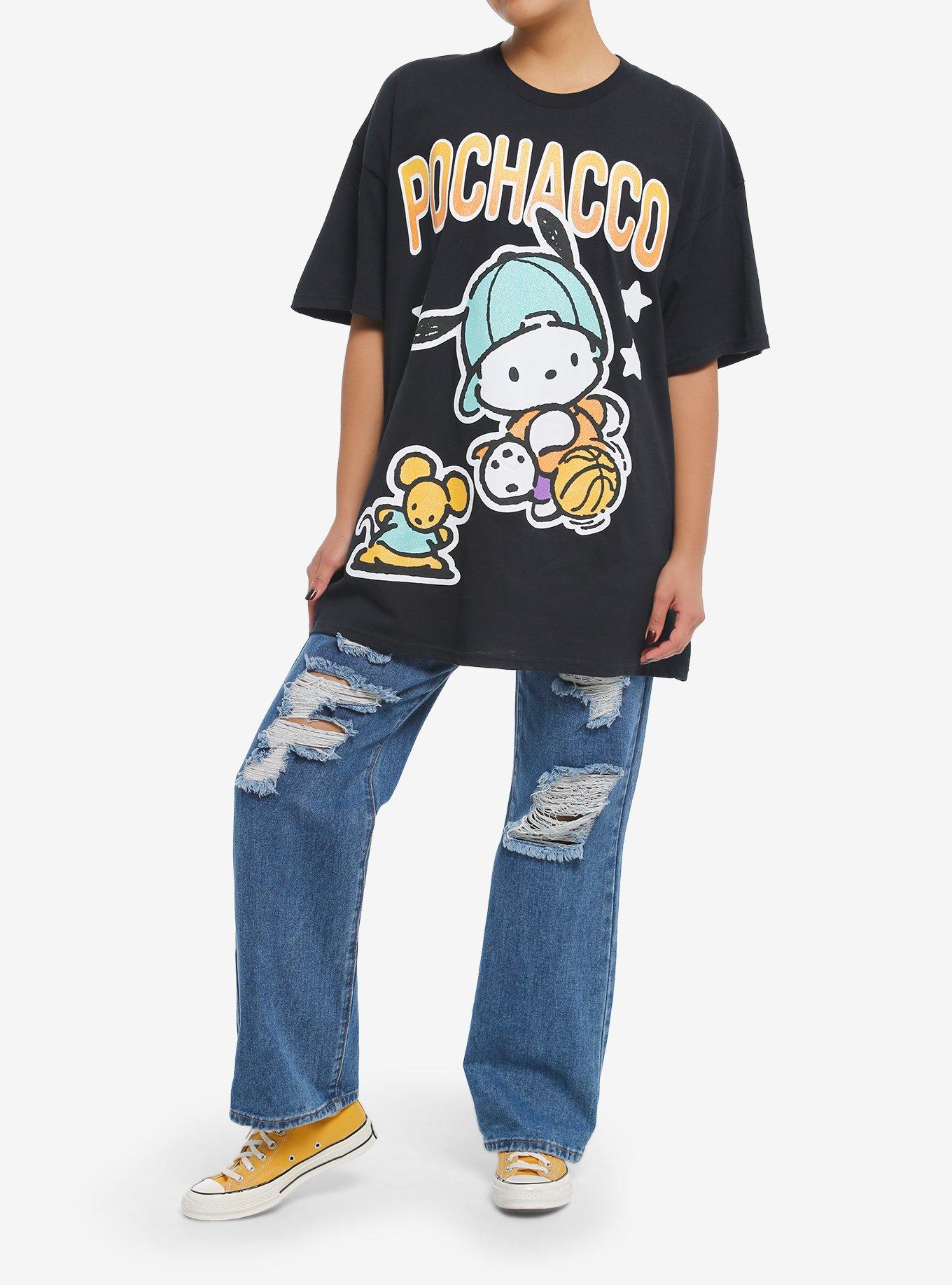 Pochacco Baller Glitter Girls Oversized T-Shirt, MULTI, alternate