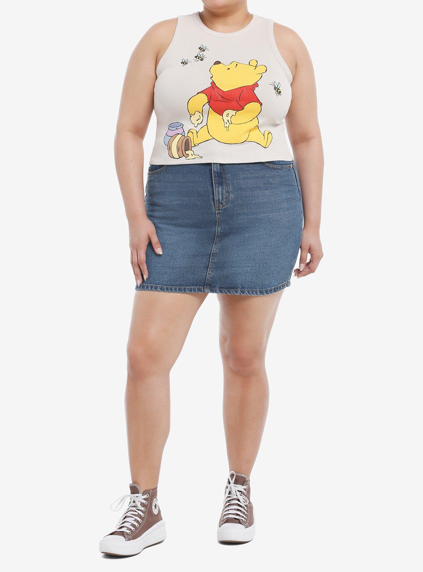 Disney Winnie The Pooh Ribbed Crop Tank Top Plus Size, MULTI, alternate