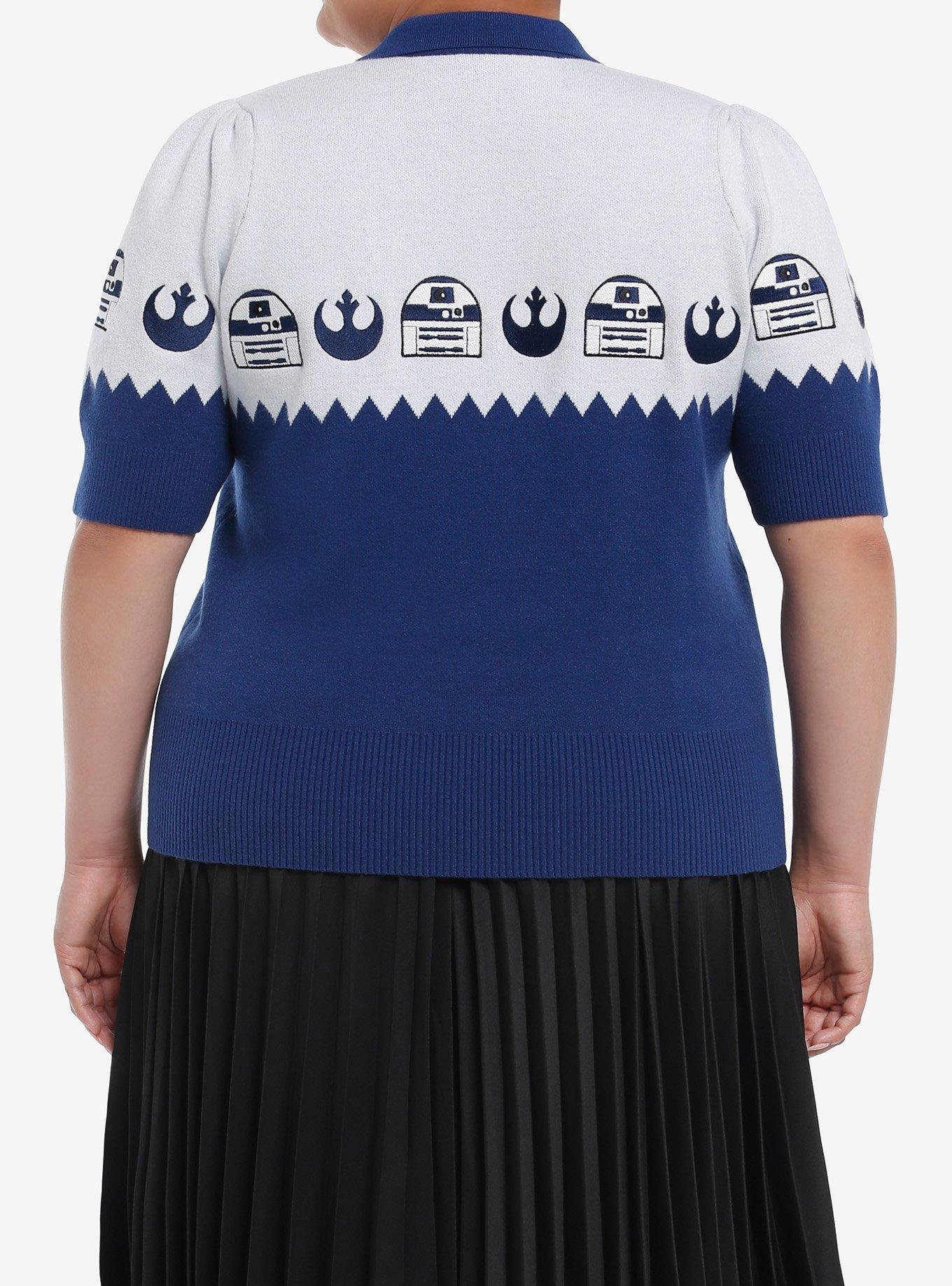 Her Universe Star Wars Rebel Droid Sweater Top Plus Size Her Universe Exclusive, BLUE  WHITE, alternate