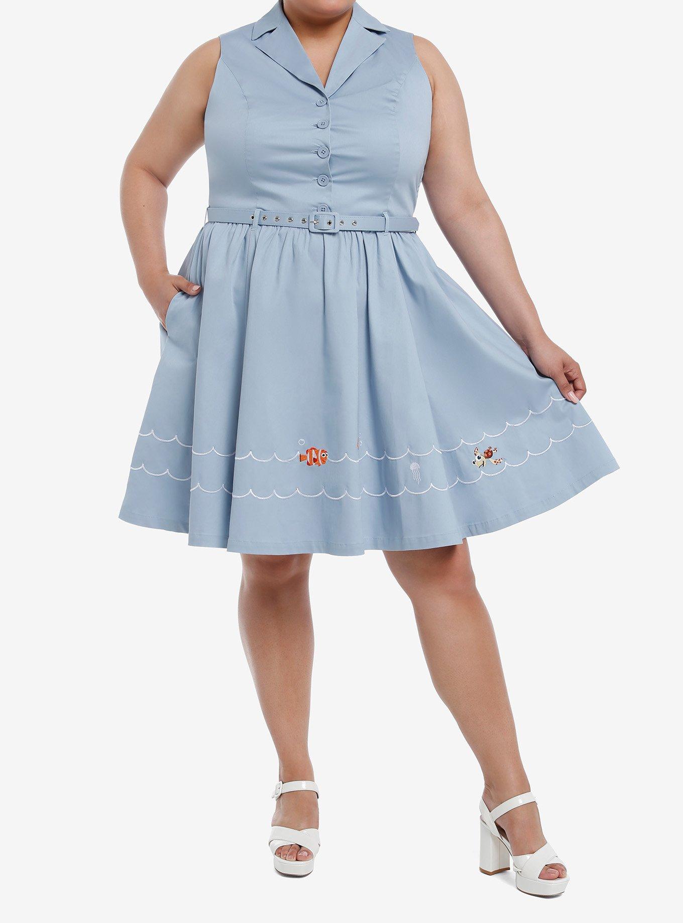 Her Universe Disney Pixar Finding Nemo Retro Dress Plus Size Her Universe Exclusive, SLATE, alternate