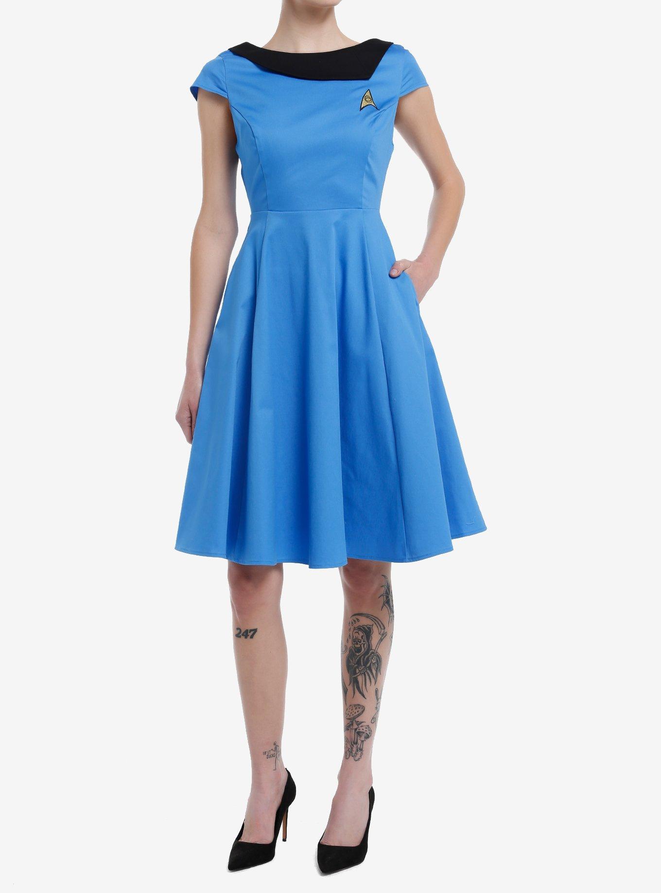 Her Universe Star Trek Blue Uniform Retro Dress Her Universe Exclusive, BLUE, alternate