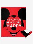 Disney100 Mickey Mouse He Makes You Happy Silk Touch Throw, , alternate