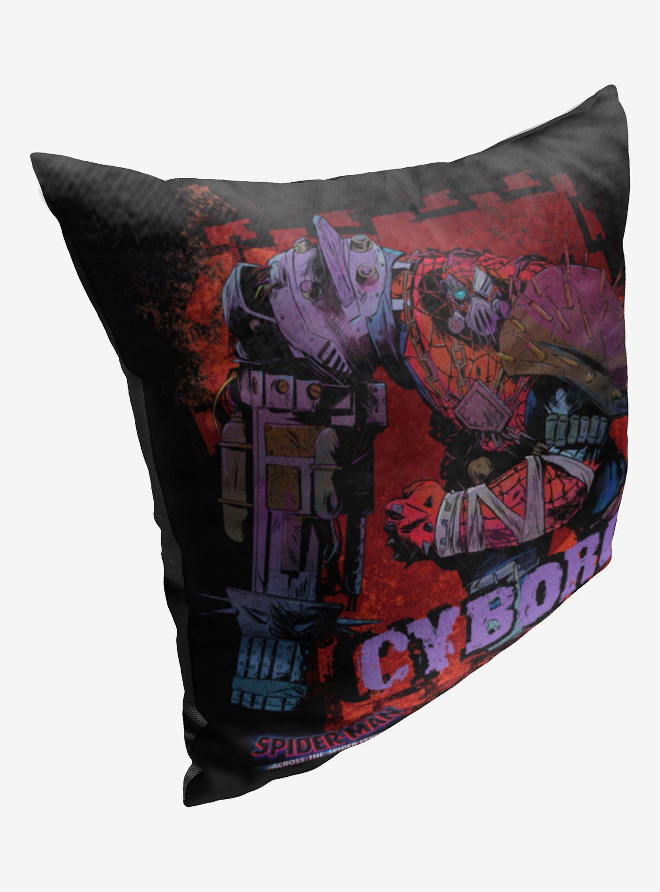Marvel Spider-Man Across The Spiderverse Here Comes Cyborg Printed Throw Pillow, , alternate