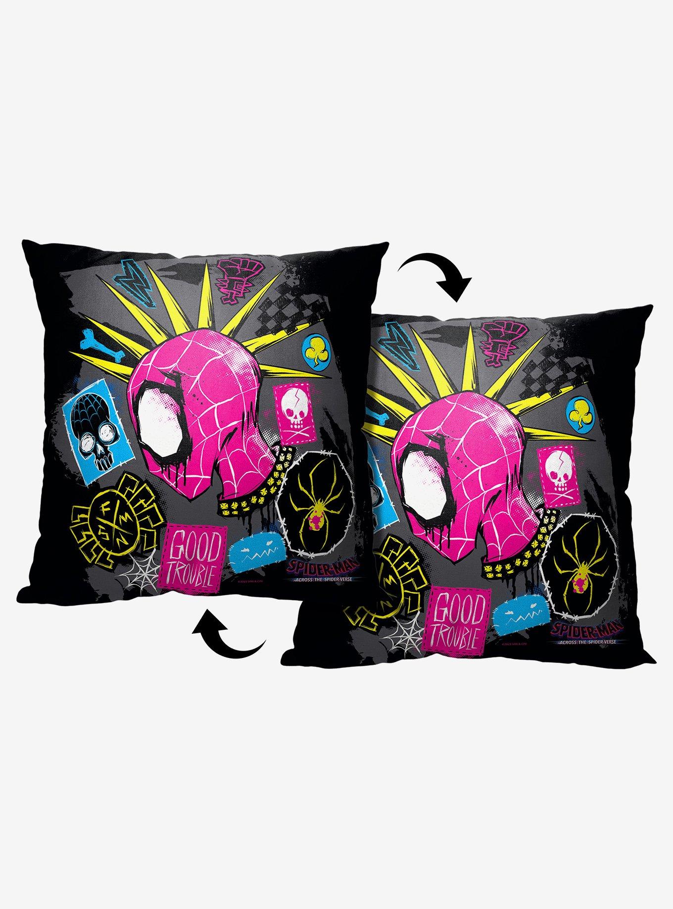 Marvel Spider-Man Across The Spiderverse Good Trouble Printed Throw Pillow, , alternate