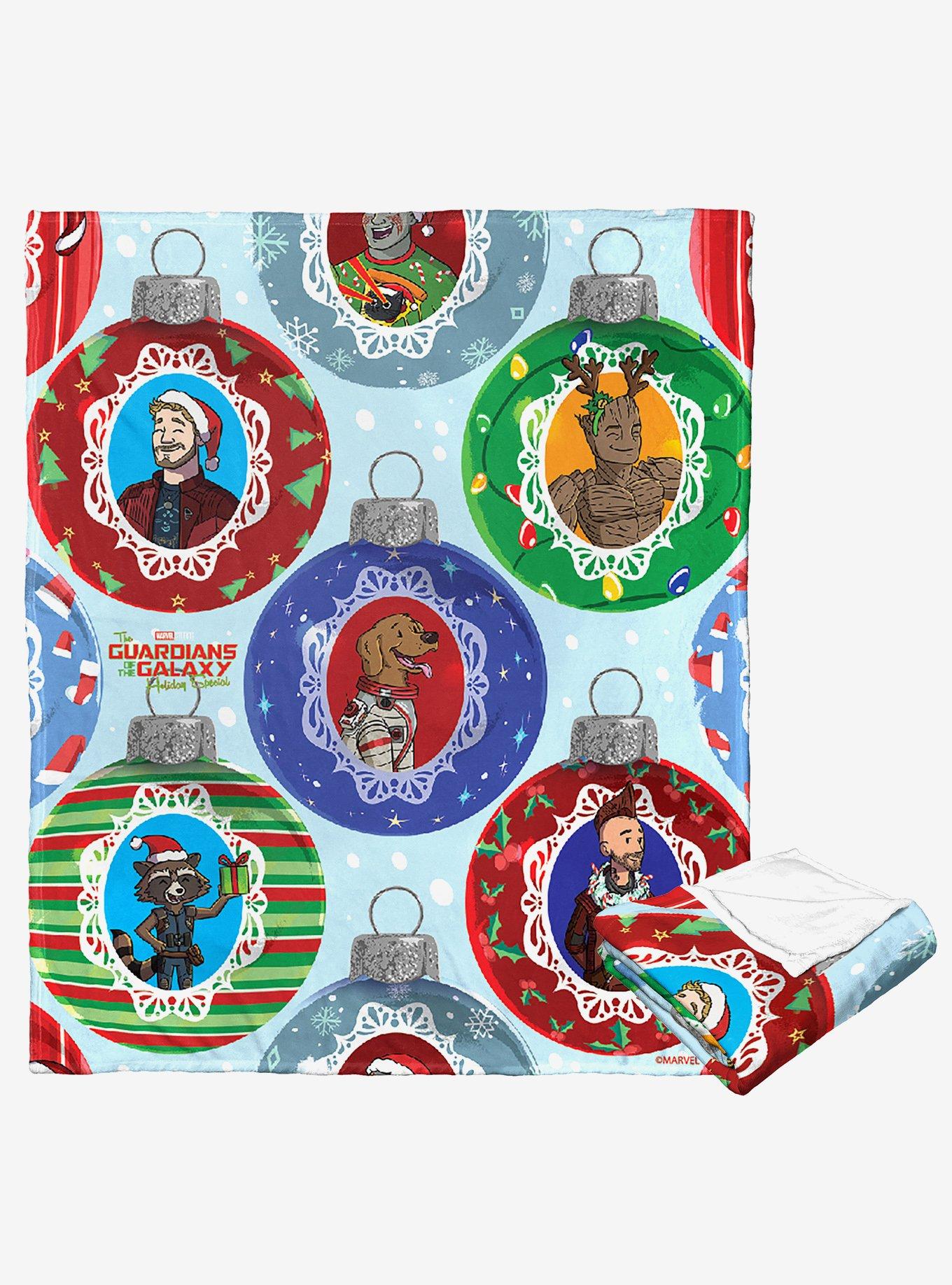 Marvel Guardians Of The Galaxy Holiday Special Ornaments Silk Touch Throw Blanket, , hi-res