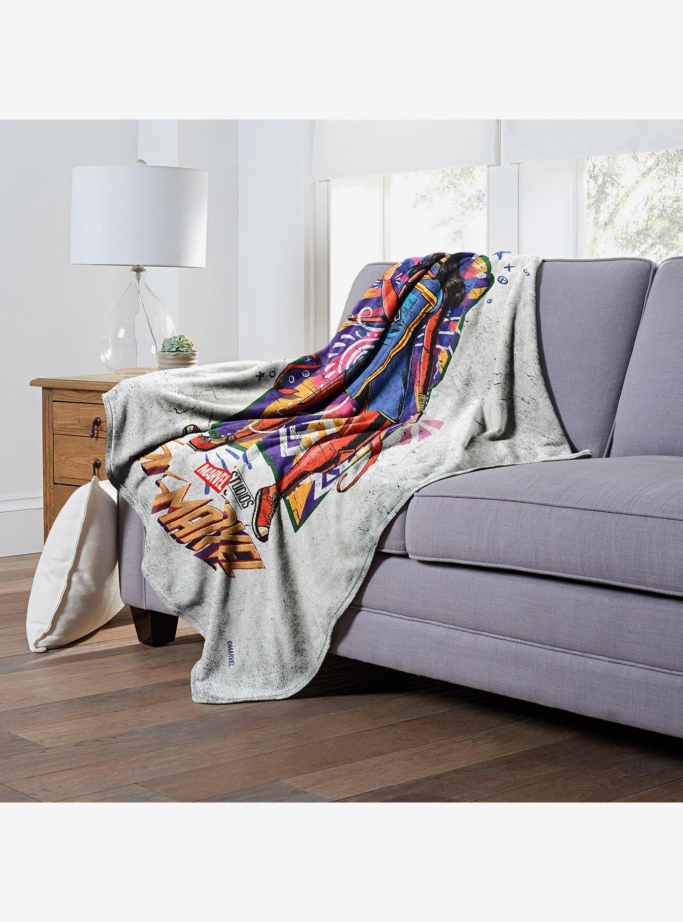 Marvel Ms Marvel Street Art Marvel Silk Touch Throw Blanket, , alternate