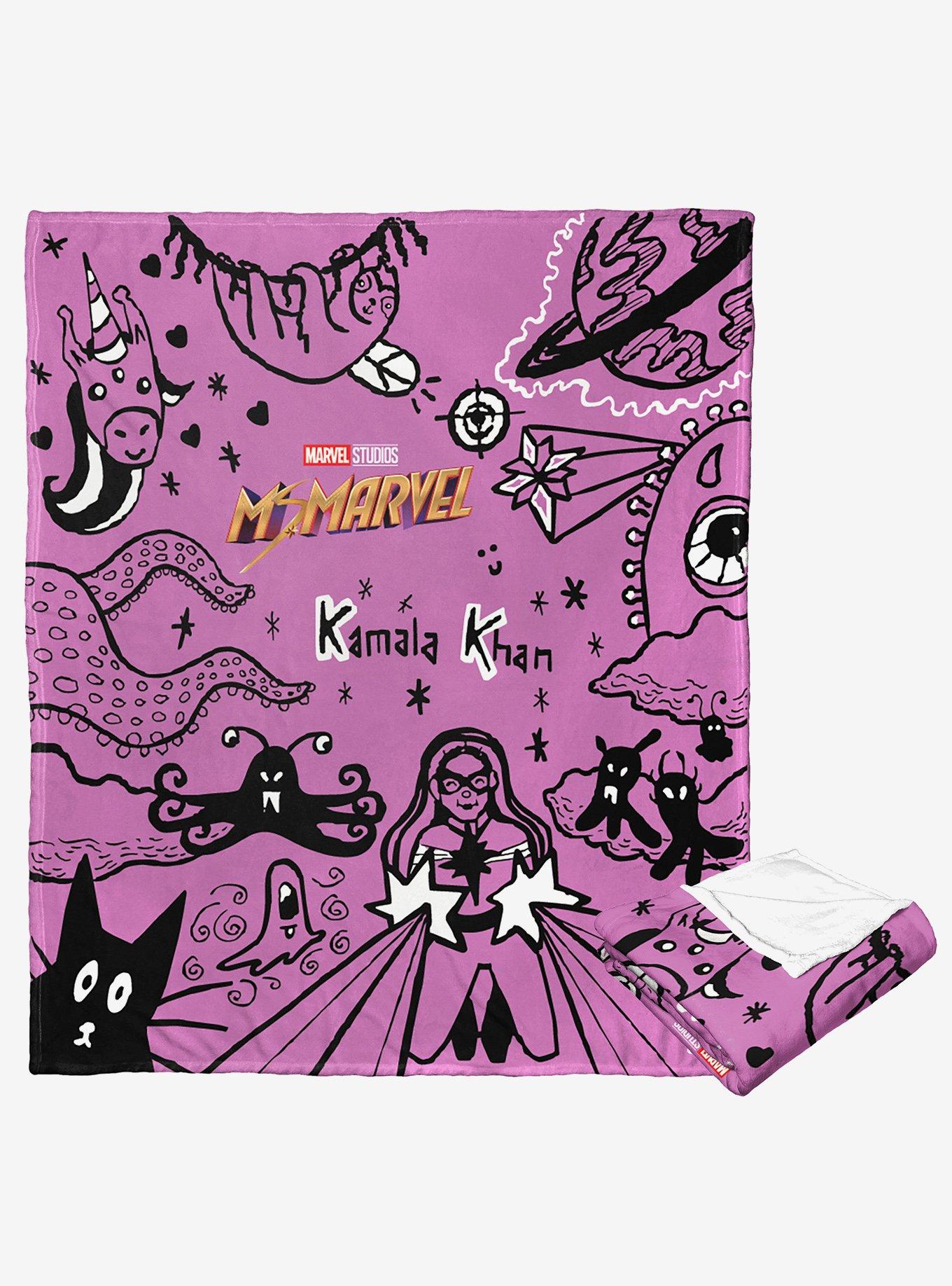 Marvel Ms Marvel Kamala's Doodles Silk Touch Throw Blanket, , hi-res