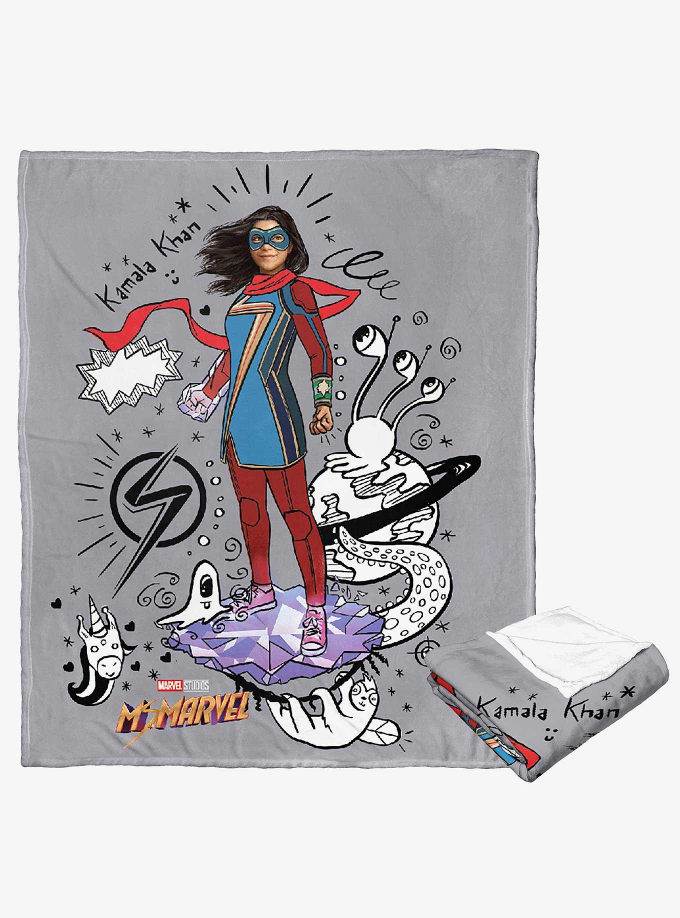 Marvel Ms Marvel Doodle World Silk Touch Throw Blanket, , hi-res