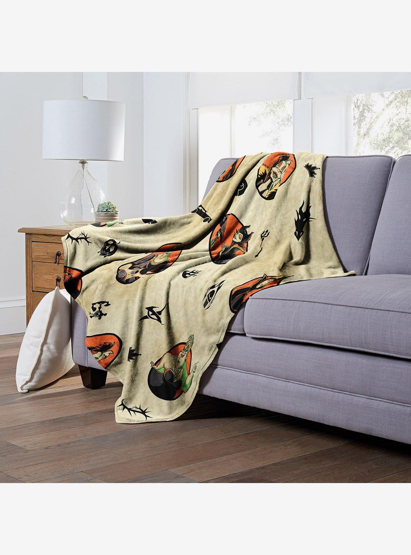 Disney Villains Villainous Pattern Silk Touch Throw Blanket, , alternate