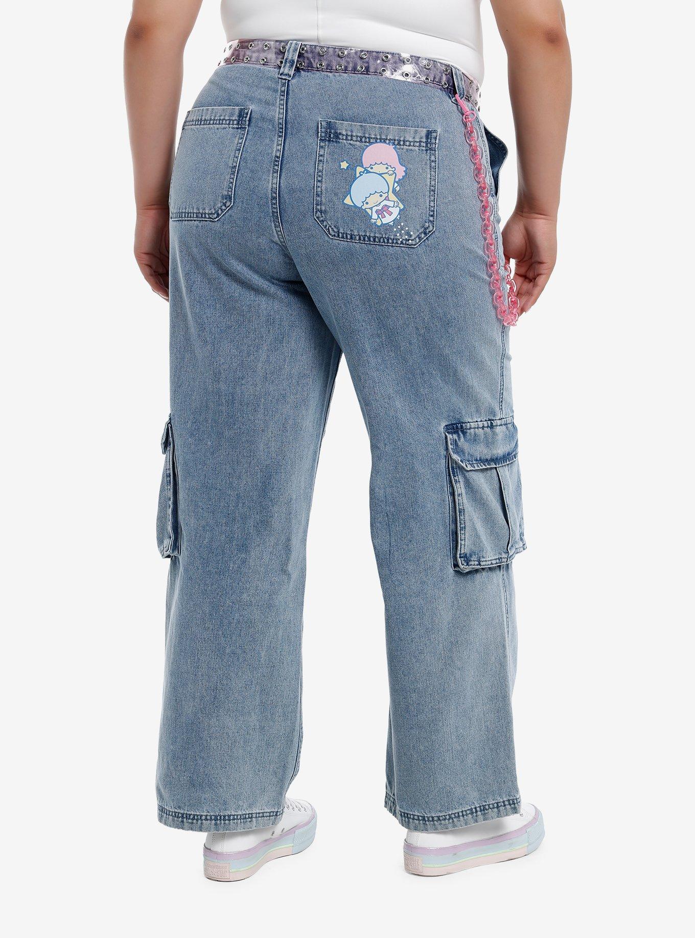 Hello Kitty And Friends Balloon Denim Cargo Pants Plus Size, MULTI, alternate