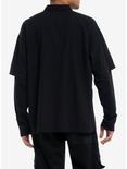 Social Collision® Black & Grey Stripe Oversized Long-Sleeve Twofer, GREY, alternate
