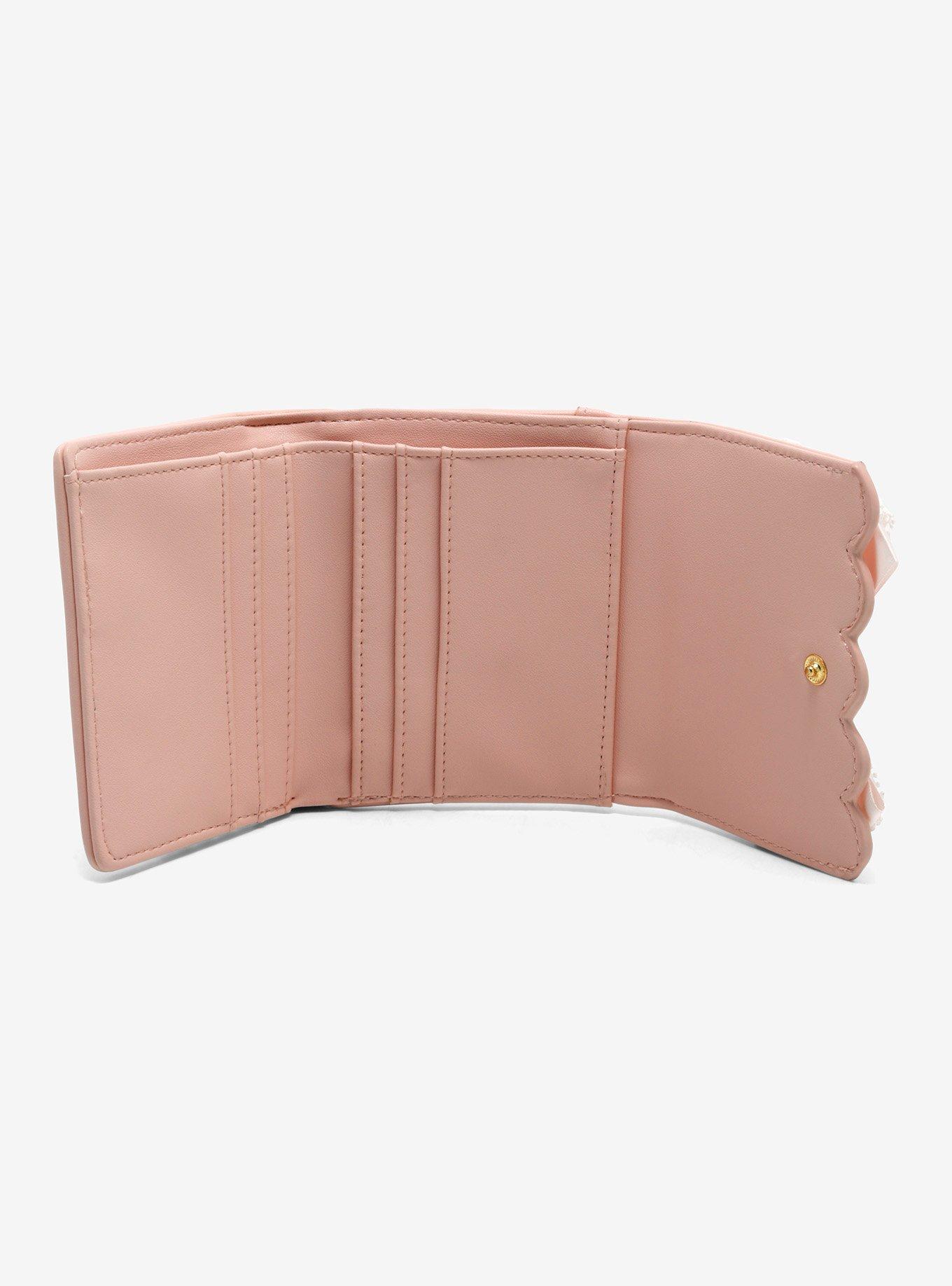 Pink Lace Bow Mini Wallet, , alternate