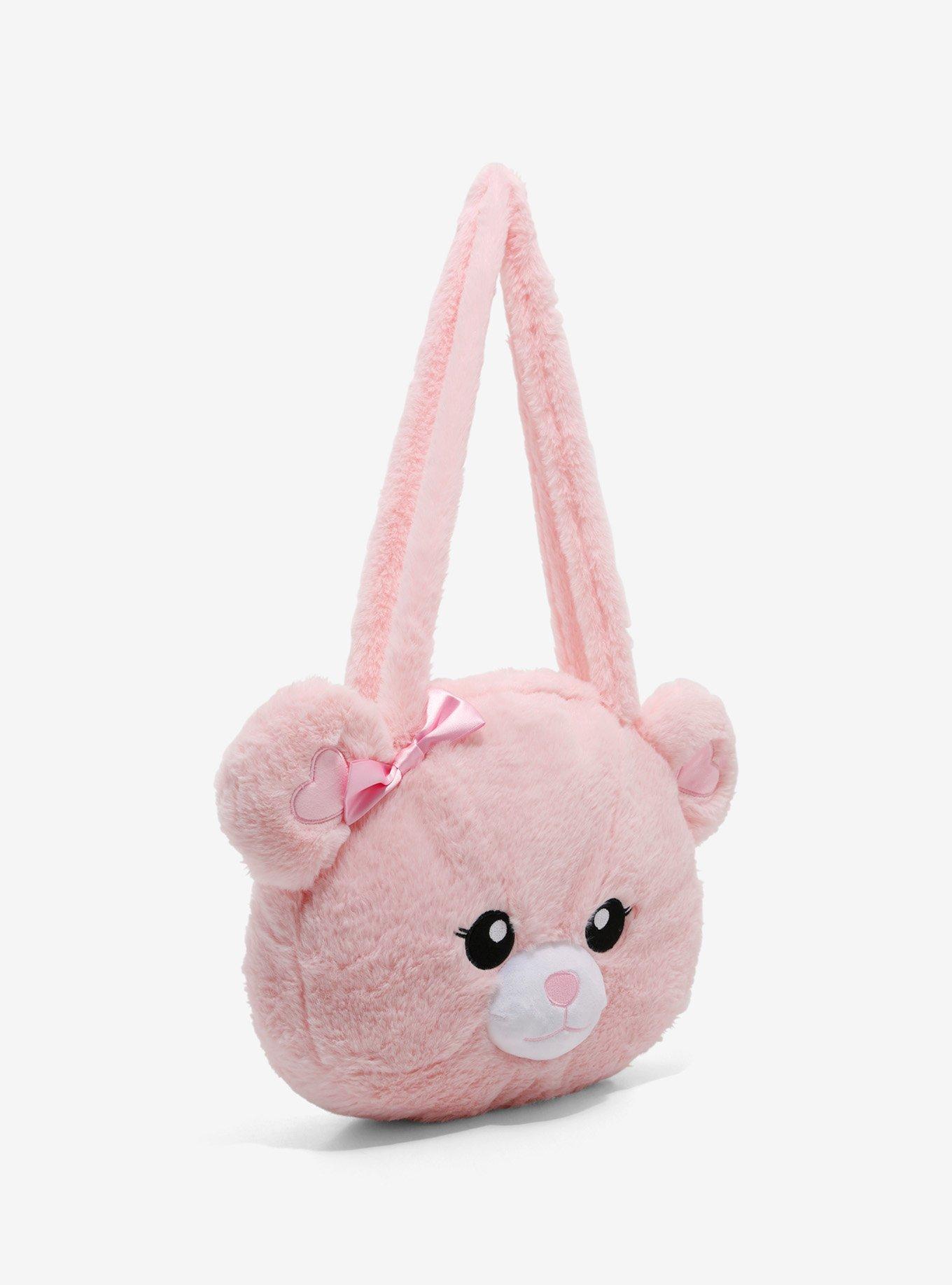 Pink Bear Plush Tote Bag, , alternate