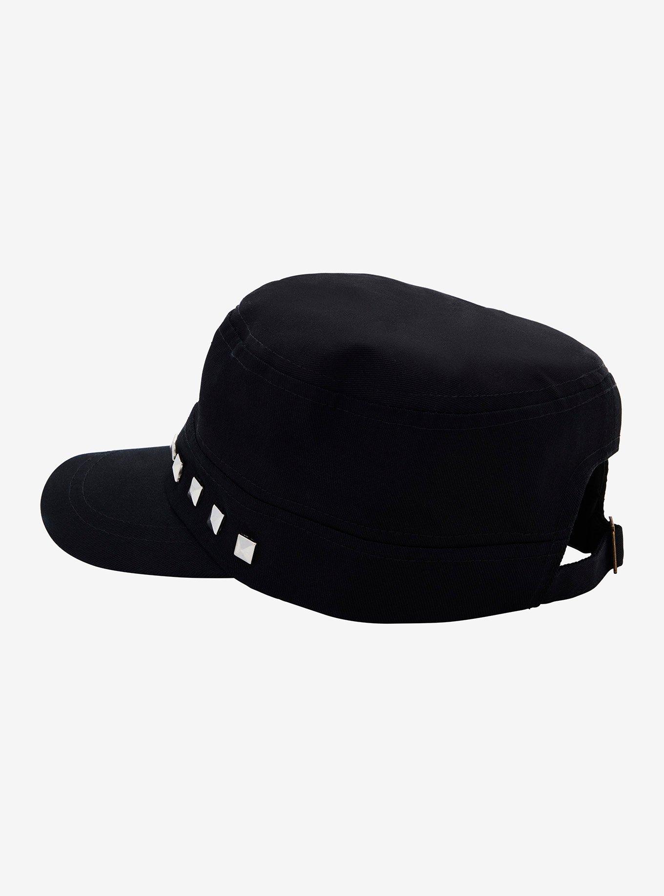 Black Cross Stud Cadet Cap, , alternate