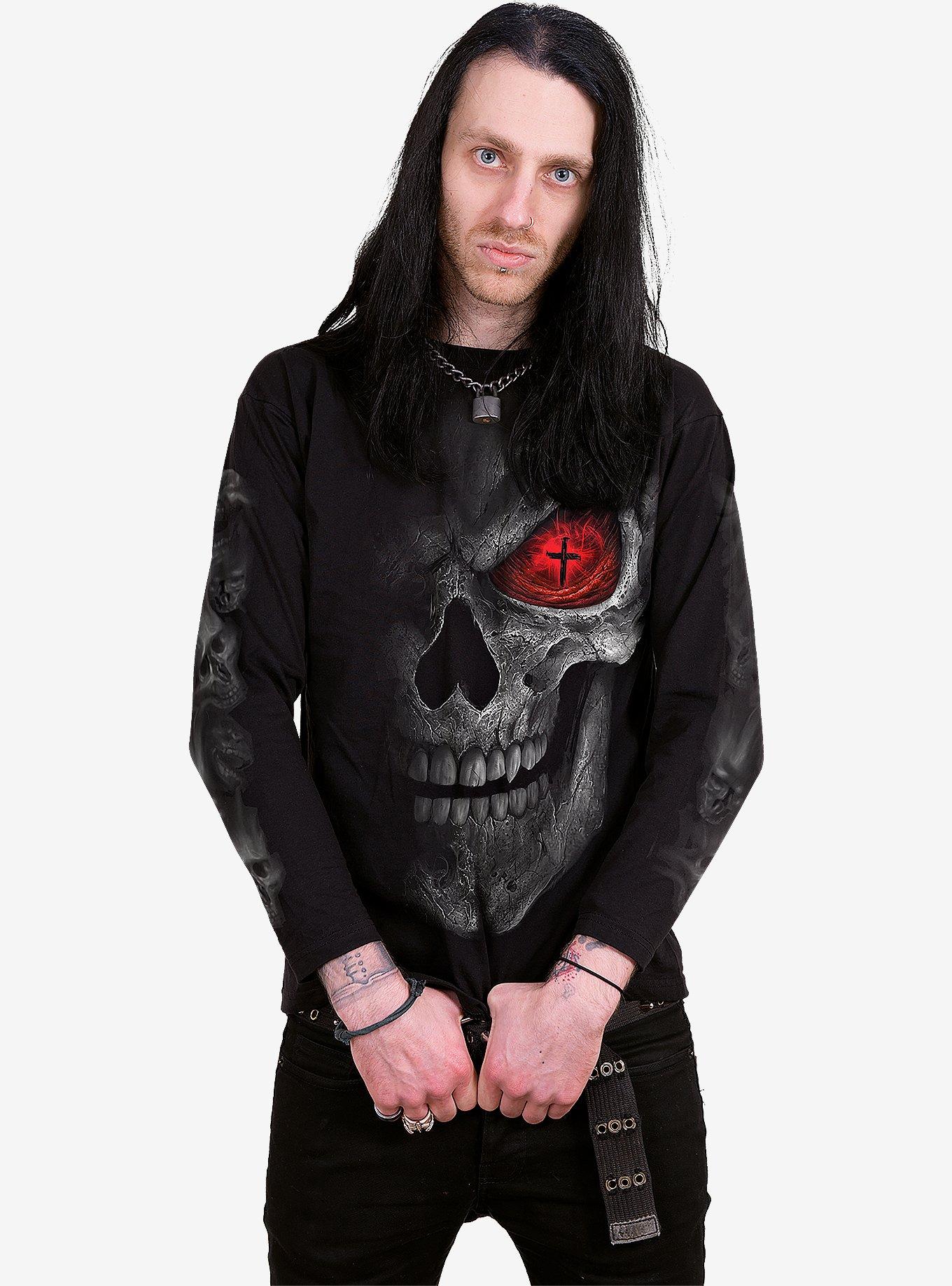 Spiral Death Stare Long Sleeve T-Shirt Black, BLACK, alternate