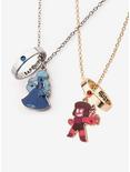 Steven Universe Ruby & Sapphire Best Friend Pendant Necklace Set, , alternate