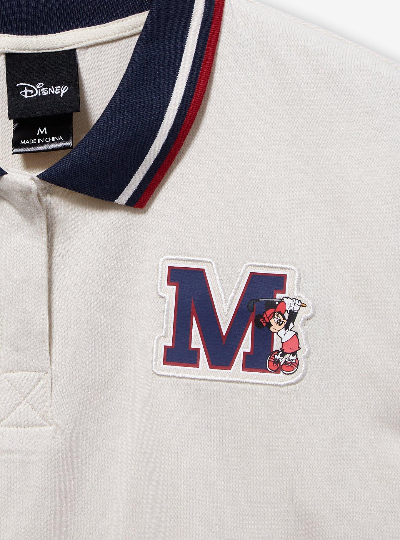 Disney Minnie Mouse Initial Golf Women's Plus Size Cropped Polo - BoxLunch Exclusive, OFF WHITE, alternate