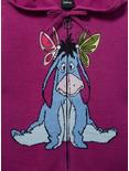 Disney Winnie the Pooh Eeyore Butterfly Women's Knit Zippered Hoodie - BoxLunch Exclusive, DEEP RUBY, alternate