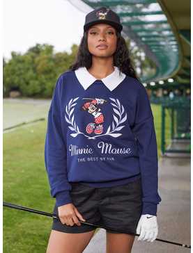 Disney Minnie Mouse Golf Collared Women's Crewneck - BoxLunch Exclusive, , hi-res
