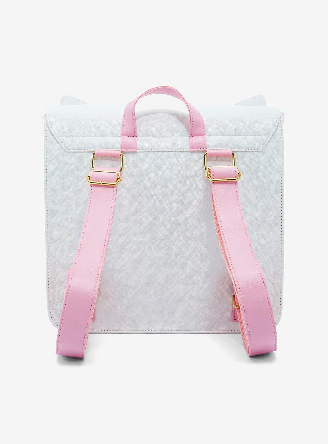 White Kawaii Cat Mini Backpack, , alternate