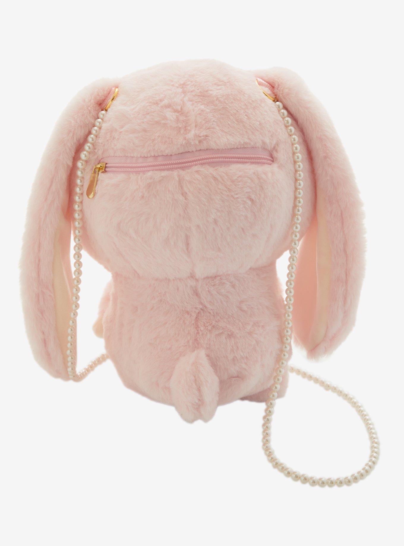 Pastel Pink Bunny Plush Crossbody Bag, , alternate