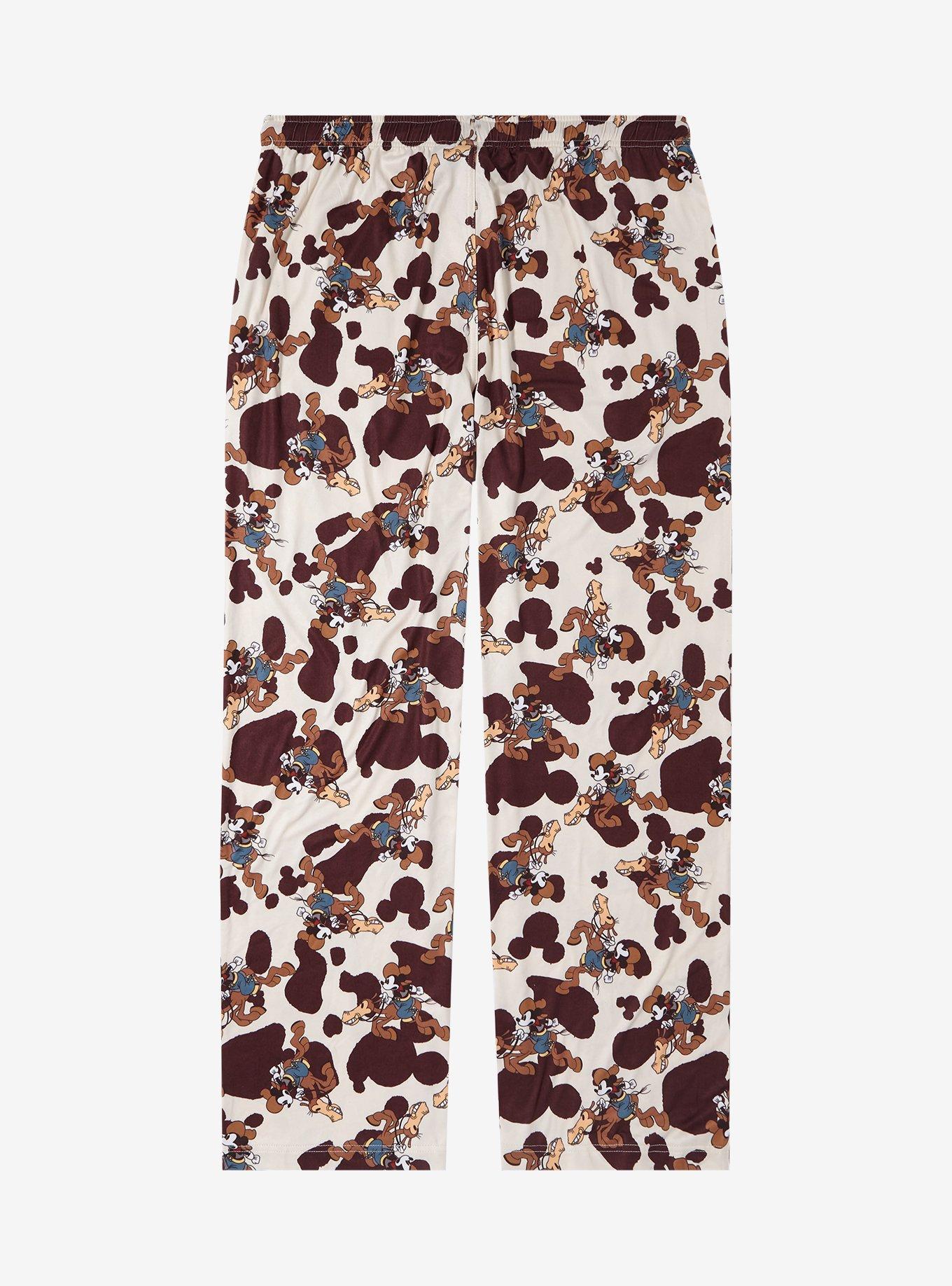 Disney Mickey Mouse Cowboy Allover Print Sleep Pants - BoxLunch Exclusive, OATMEAL, alternate