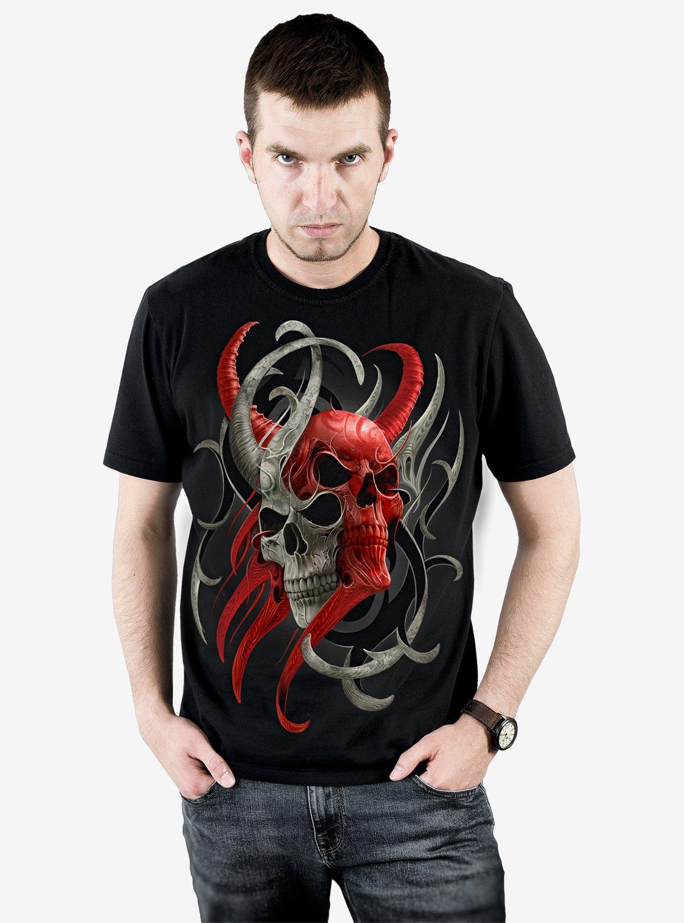 Spiral Skull Synthesis T-Shirt Black, BLACK, alternate