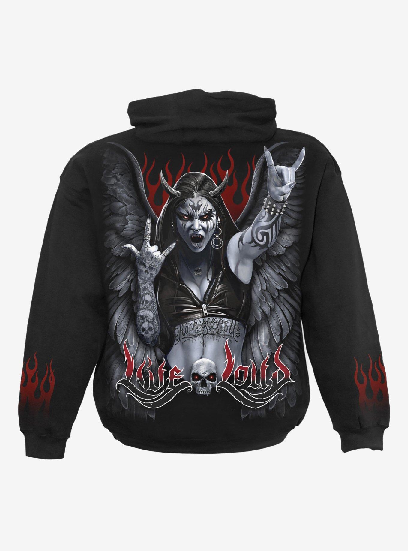 Spiral Rock Loud Hoodie Black, BLACK, alternate