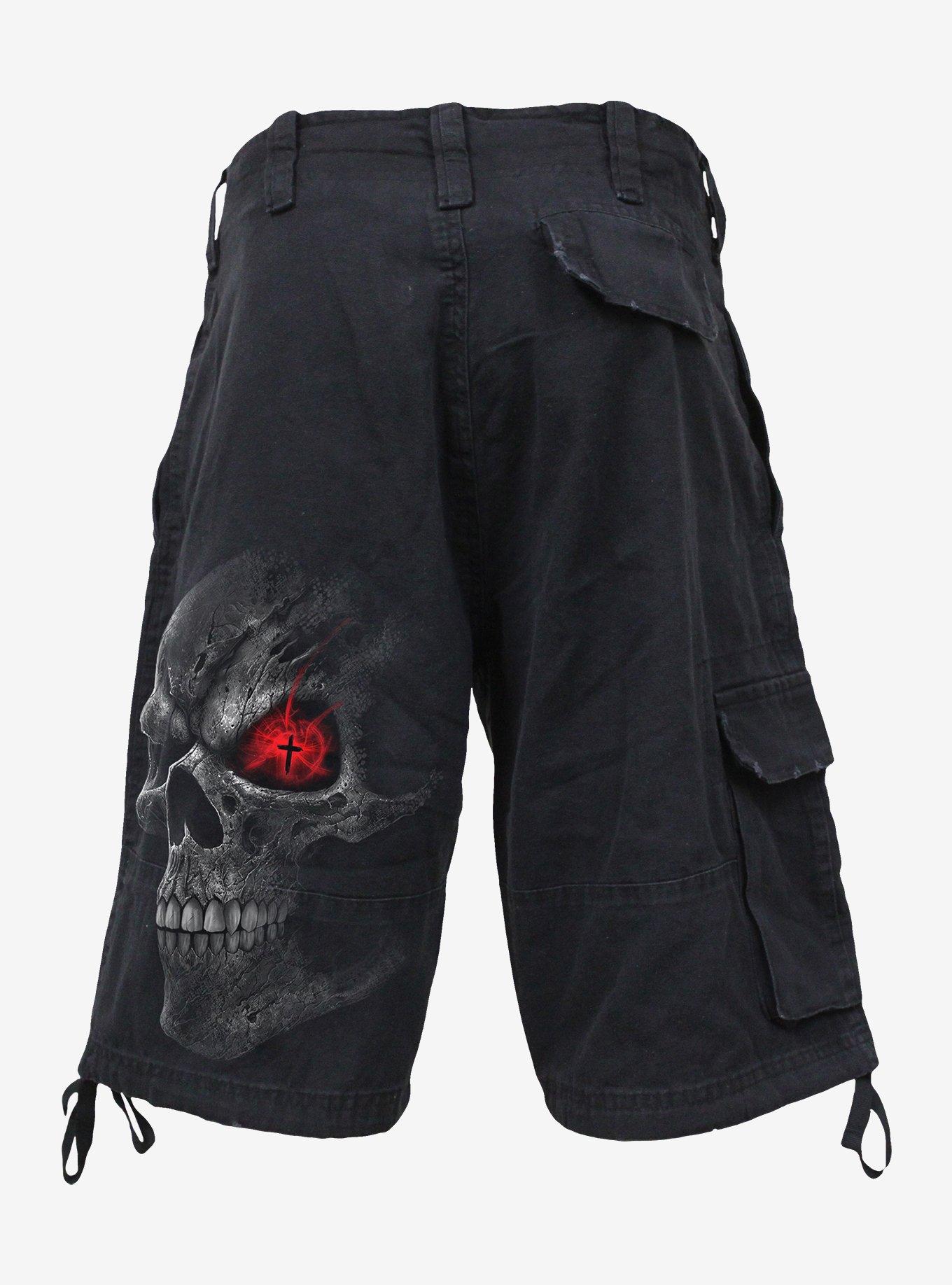 Spiral Death Stare Vintage Cargo Shorts Black, , hi-res