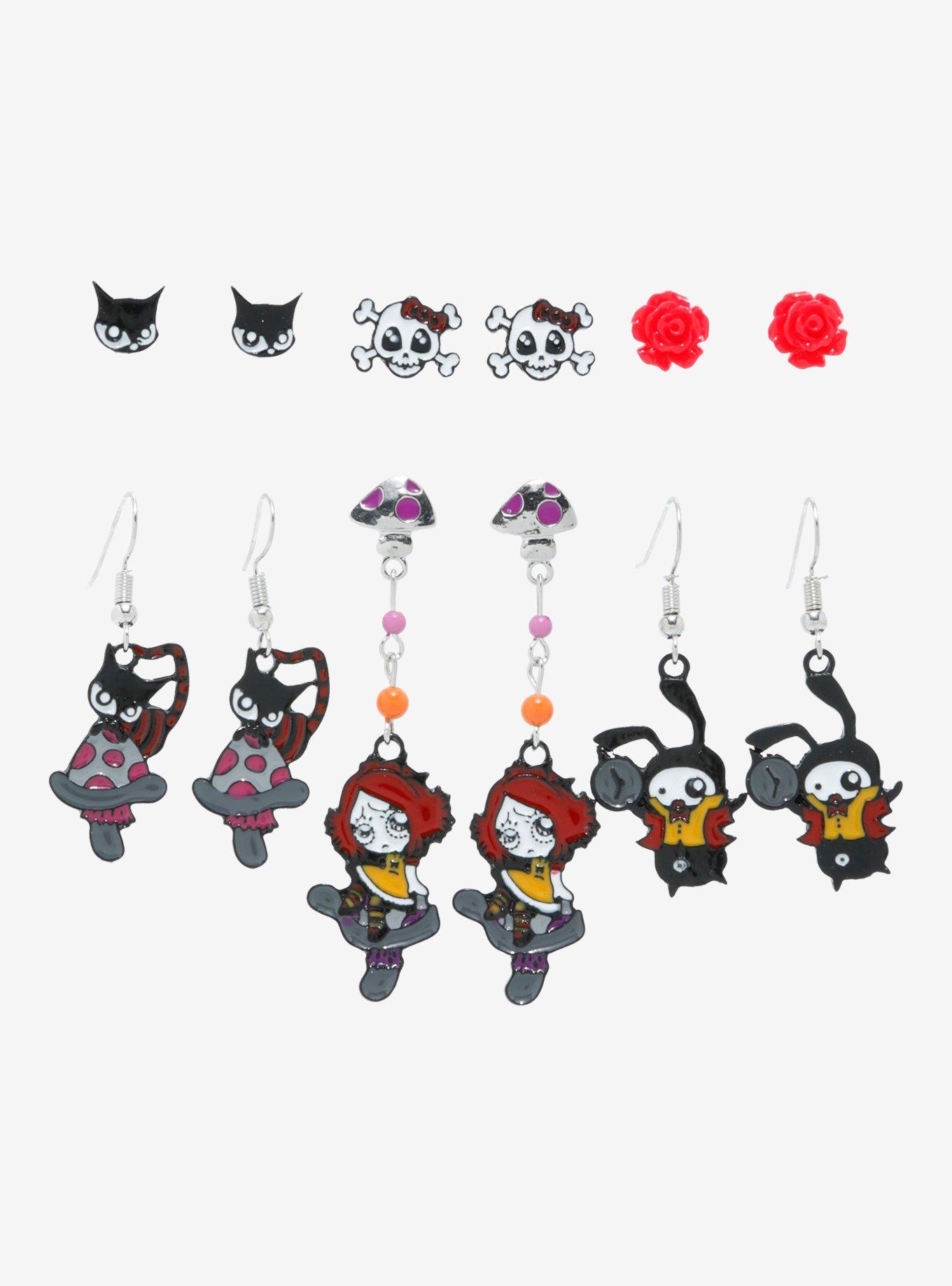 Ruby Gloom Mushroom Earring Set, , hi-res