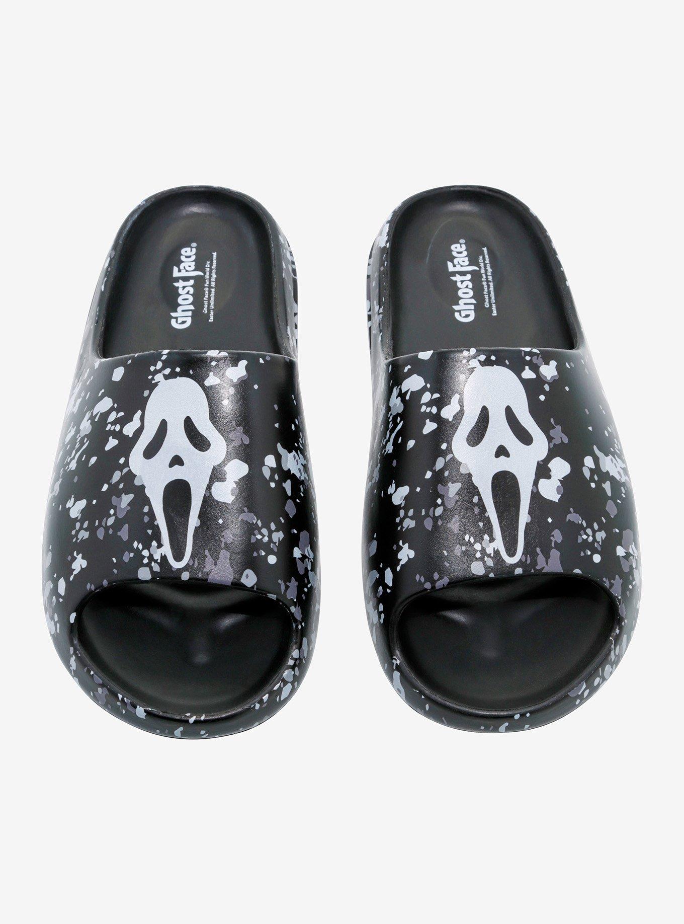 Scream Ghost Face Splatter Slide Sandals, MULTI, alternate