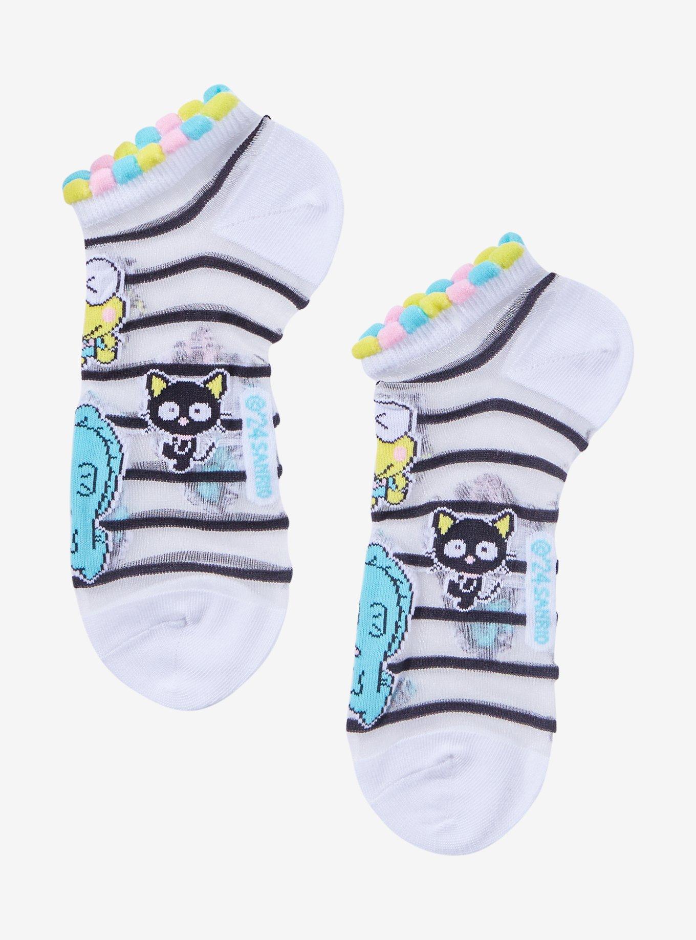 Hello Kitty And Friends Stripe No-Show Mesh Socks, , alternate