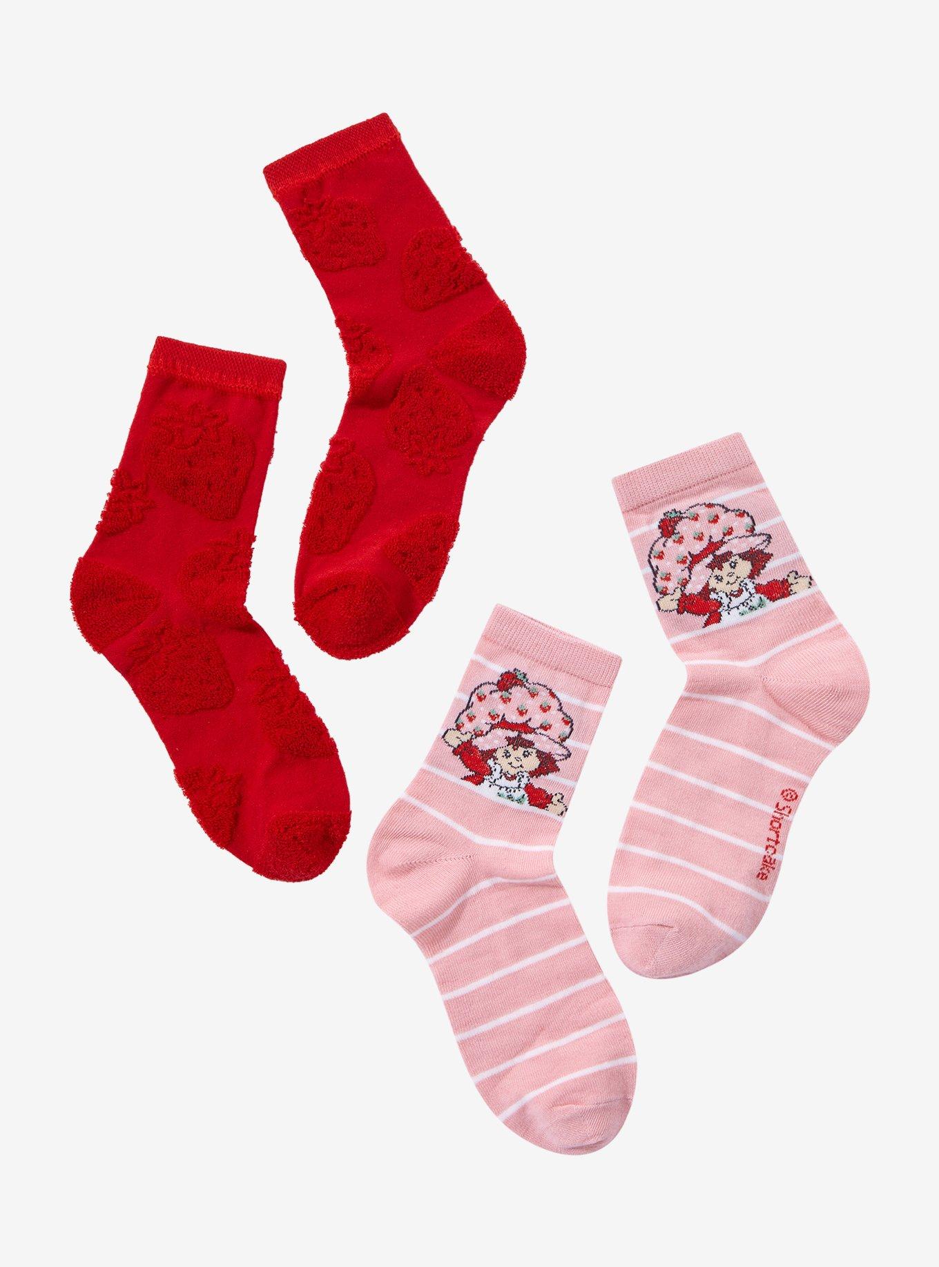 Strawberry Shortcake Terry Crew Socks 2 Pair, , alternate