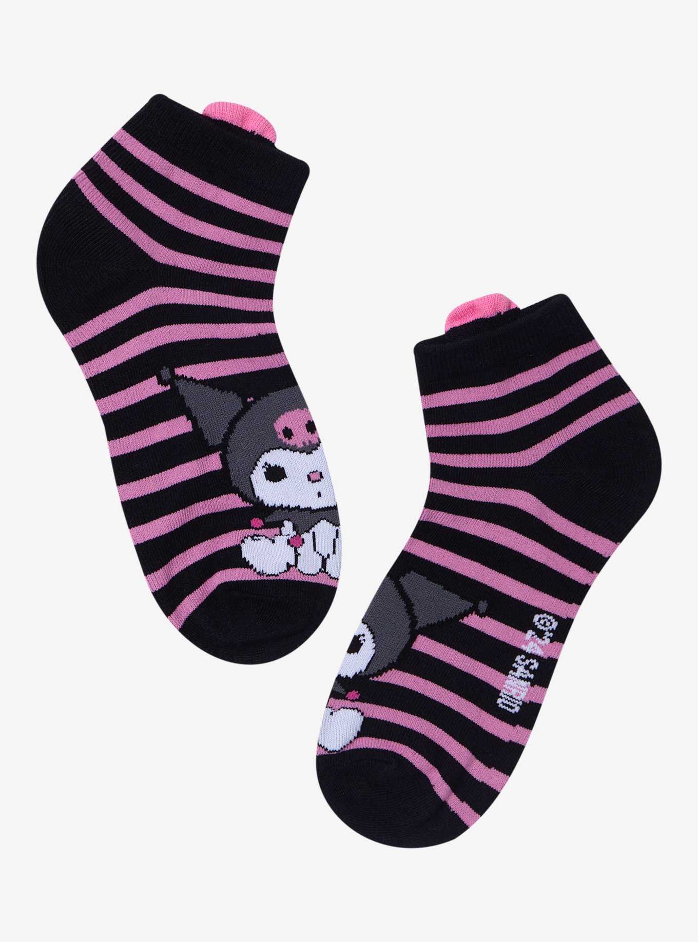 Kuromi Skull Striped Ankle Socks, , hi-res