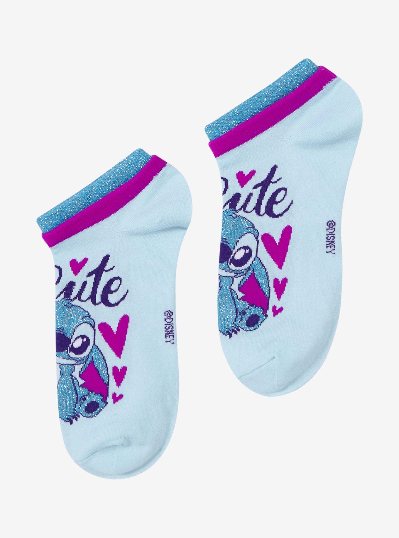 Disney Lilo & Stitch 2 Cute Double Cuff No-Show Socks, , alternate