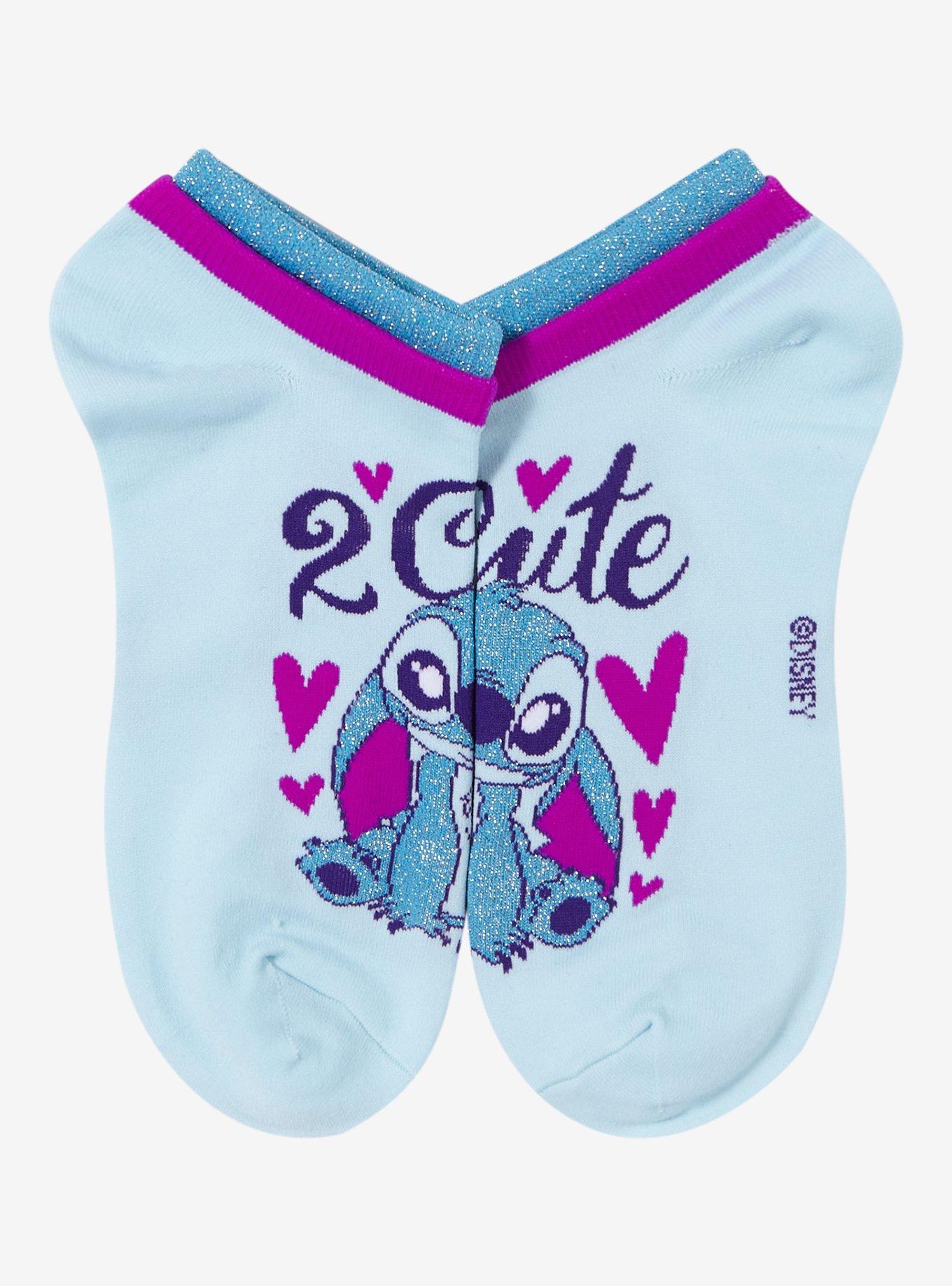 Disney Lilo & Stitch 2 Cute Double Cuff No-Show Socks, , alternate