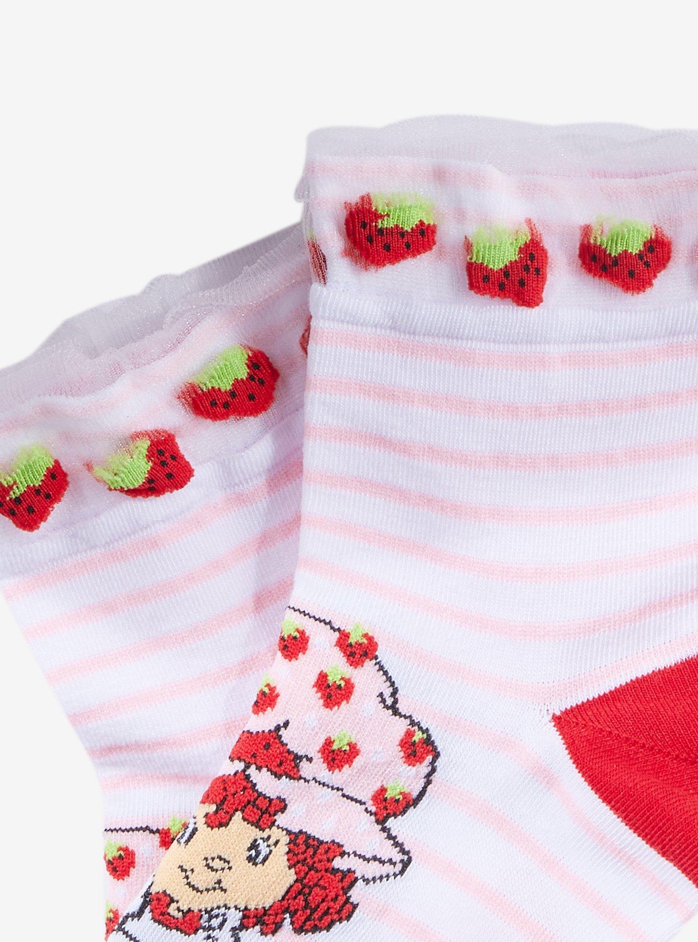 Strawberry Shortcake Mesh Strawberry Ankle Socks, , alternate