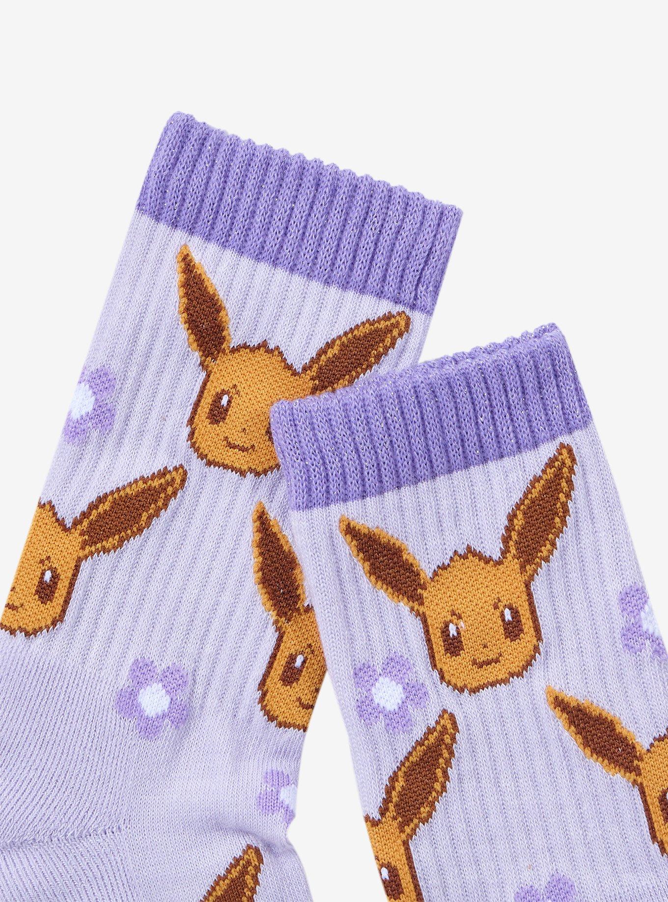 Pokemon Eevee Flowers Crew Socks, , alternate