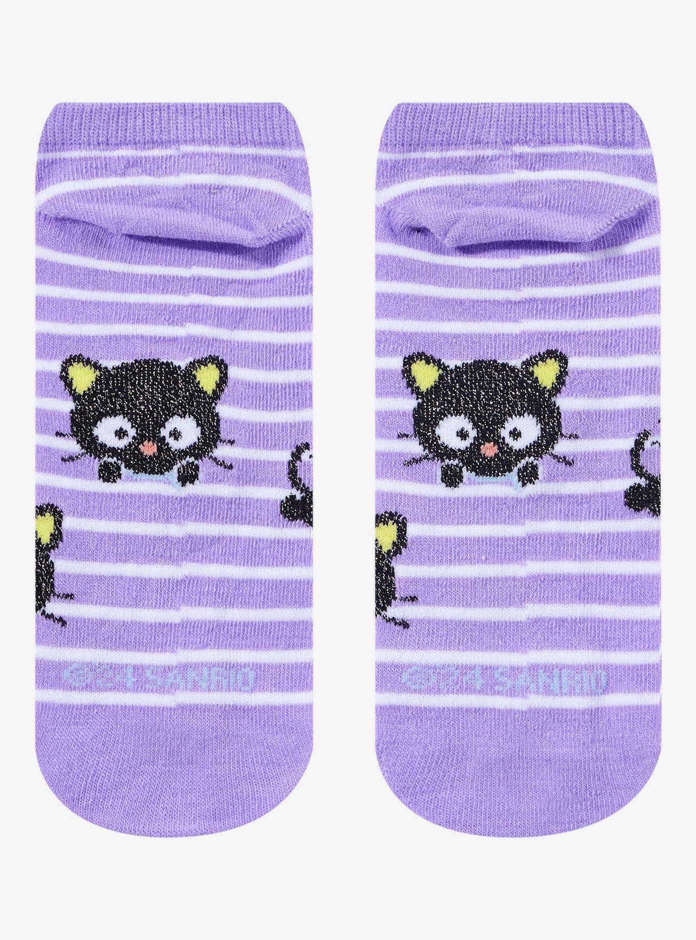 Chococat Glitter Stripes No-Show Socks, , alternate