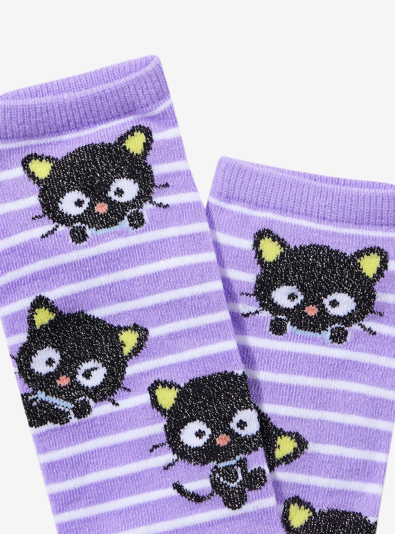 Chococat Glitter Stripes No-Show Socks, , alternate