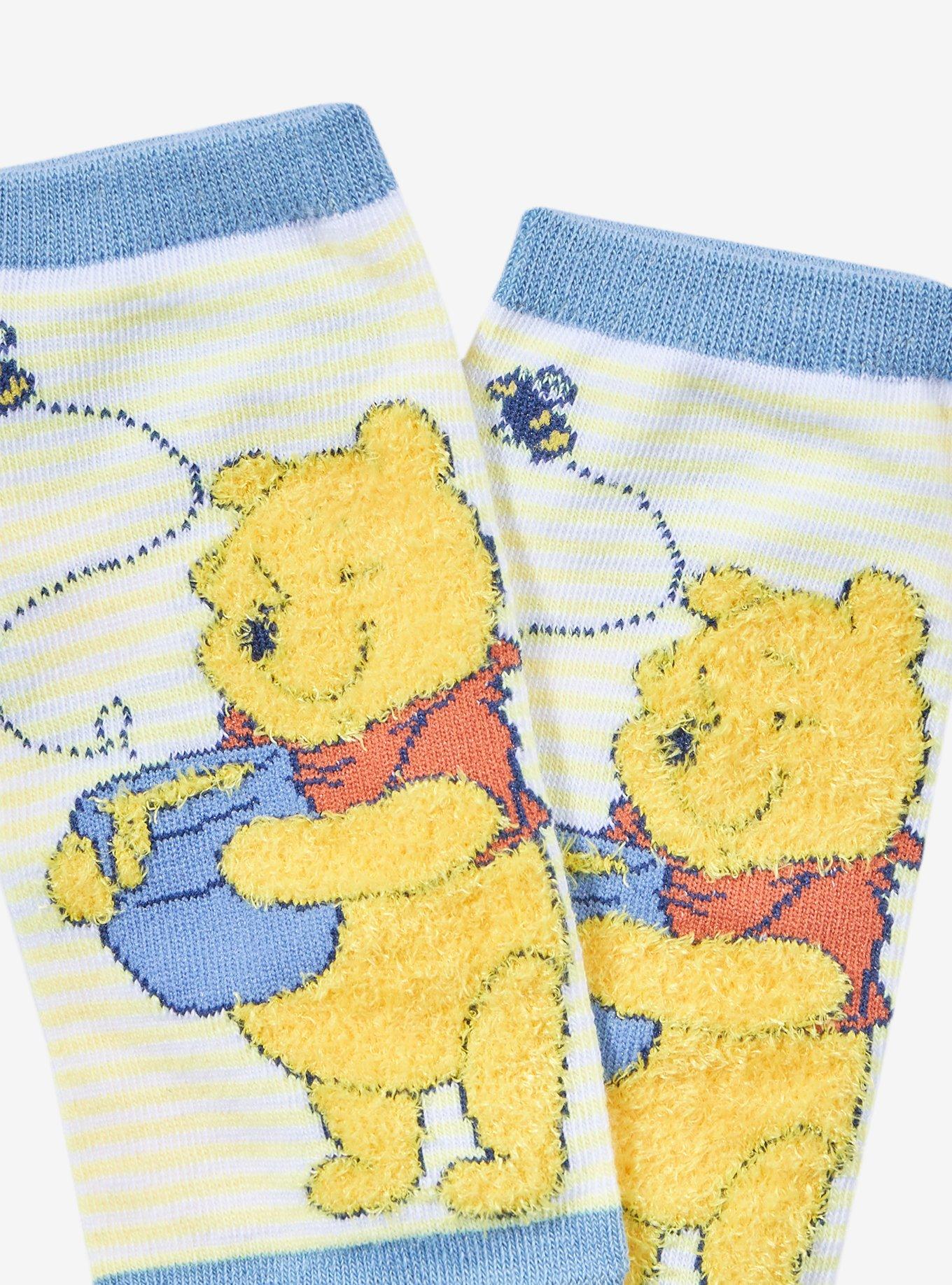 Disney Winnie The Pooh Hunny Pot Fuzzy No-Show Socks, , alternate