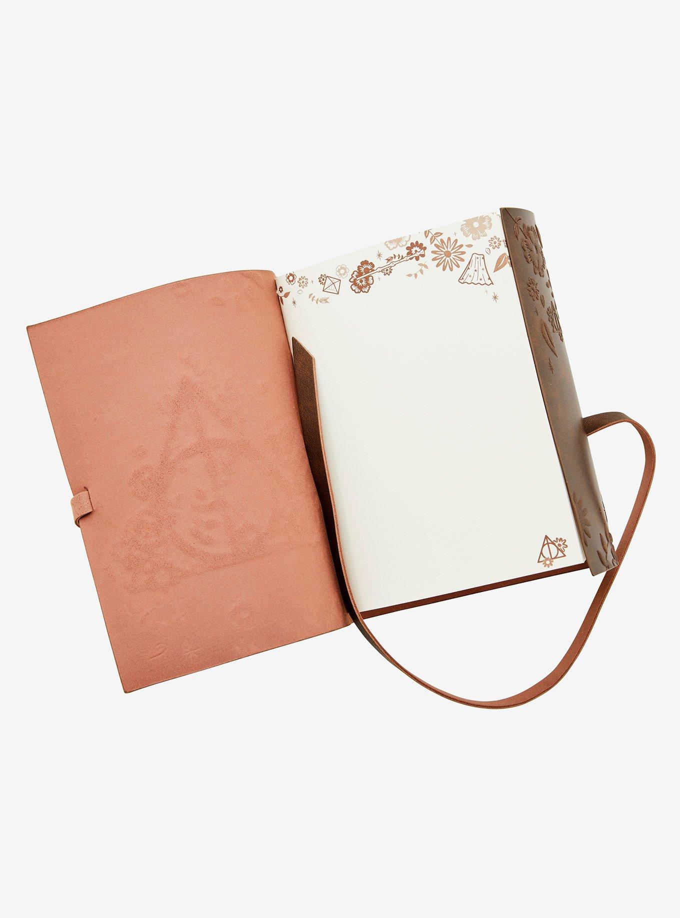 Harry Potter Floral Deathly Hallows Leather Journal, , alternate