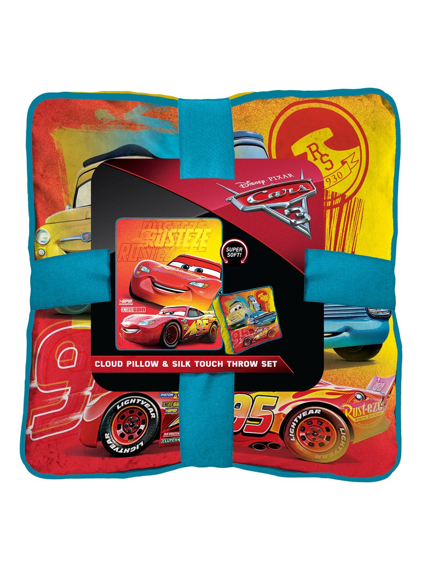 Disney Pixar Cars Rusteze Lightning Silk Touch Throw With Cloud Pillow, , alternate