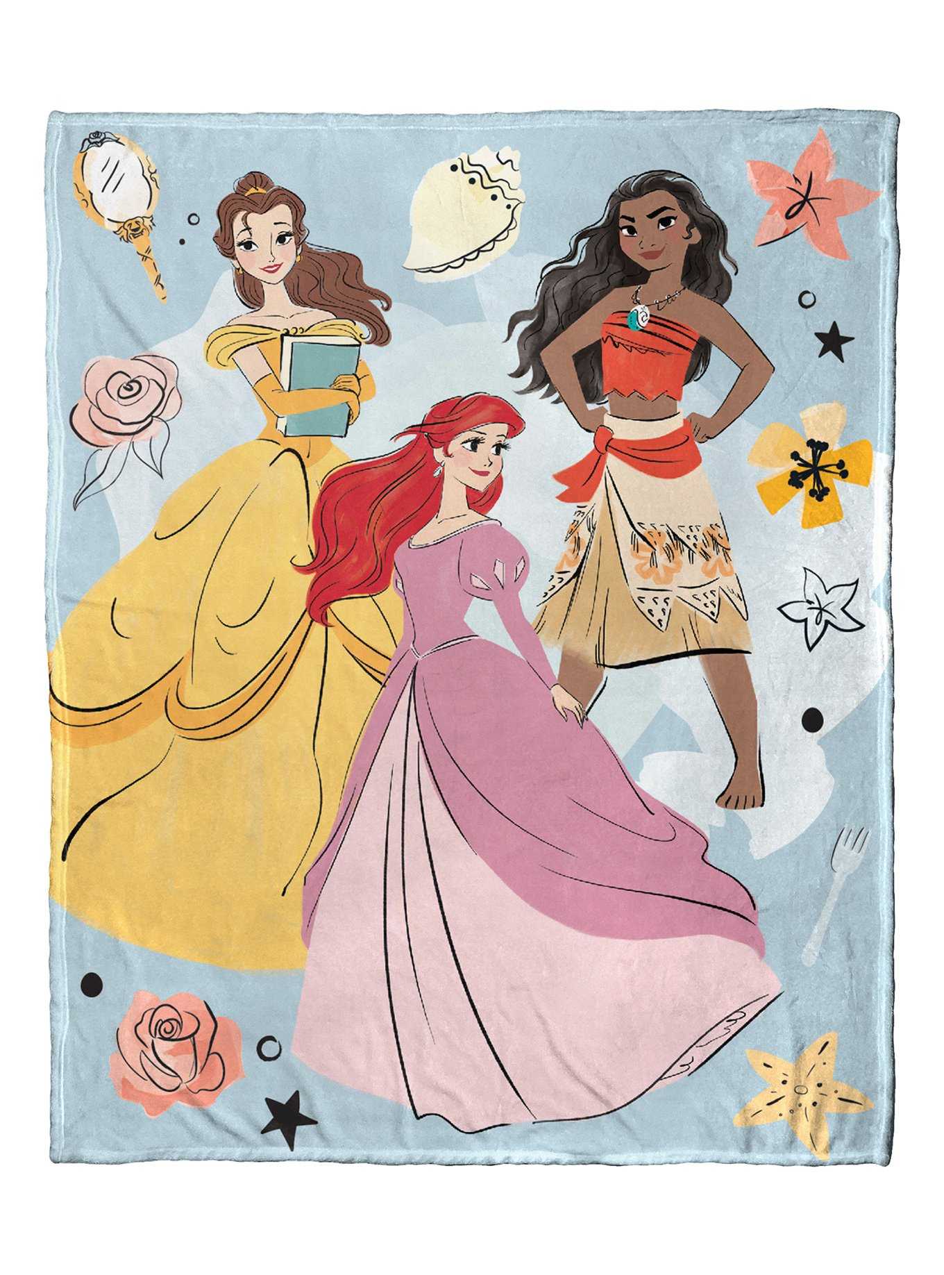 Disney Princess Be Bold Silk Touch Throw With Cloud Pillow, , hi-res